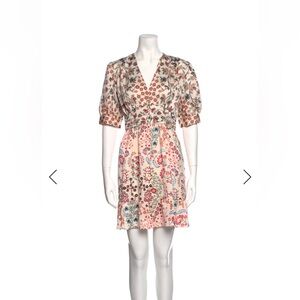 EUC Ba&sh Ivory Floral Mini Dress Bash Size Medium 6-8